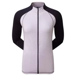 FootJoy Ladies Houndstooth Printed Midlayer Navy Purple - Cloud Houndstooth