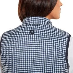 FootJoy Ladies Reversible Insulated Vest White - Navy - Houndstooth -FootJoy P 80217FOOTJOYVESTWHITENAVYHOUNDSTOOTHLADIES 4 L