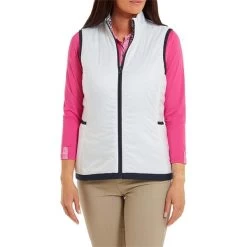 FootJoy Ladies Reversible Insulated Vest White - Navy - Houndstooth -FootJoy P 80217FOOTJOYVESTWHITENAVYHOUNDSTOOTHLADIES 5 L