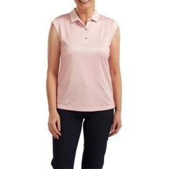 FootJoy Ladies Cap Sleeve Top Blush Pink -FootJoy P 82520FJLADIESCAPSLEEVETOPBLUSHPINK 2 L