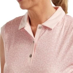 FootJoy Ladies Cap Sleeve Top Blush Pink -FootJoy P 82520FJLADIESCAPSLEEVETOPBLUSHPINK 4 L