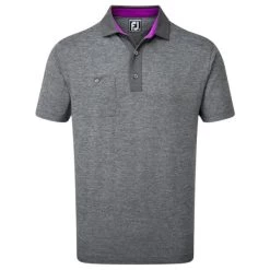 FootJoy Gents Heather Pinstripe Shirt White - Black