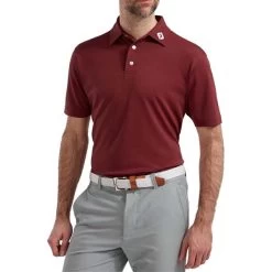FootJoy Gents Stretch Pique Solid Polo Shirt Maroon -FootJoy P 84456FOOTJOYSHIRTMAROONGENTS 2 L