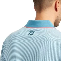 FootJoy Gents Pique Ministripe Polo Shirt Storm Blue -FootJoy P 84461FOOTJOYSHIRTBLUEGENTS 4 L