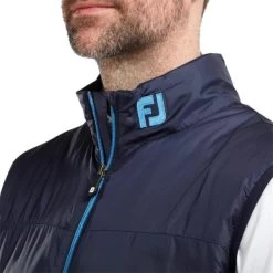 FootJoy Gents Lightweight Thermal Vest Navy - Lagoon -FootJoy P 84493FJGENTSLWTHERMALVESTNAVYLAGOON 2 L