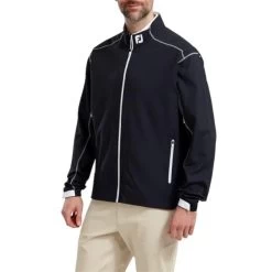 FootJoy Gents Full Zip Windshirt Navy - White -FootJoy P 84496FJGENTSFULLZIPWINDSHIRTNAVYWHITE 2 L