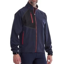 FootJoy Gents HydroTour Waterproof Jacket Navy - Black - Red -FootJoy P 87972FJGENTSHYDROTOURWPJACKETNAVYBLACKRED 2 L