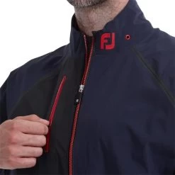 FootJoy Gents HydroTour Waterproof Jacket Navy - Black - Red -FootJoy P 87972FJGENTSHYDROTOURWPJACKETNAVYBLACKRED 3 L