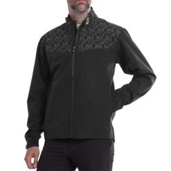FootJoy Gents HydroLite Waterproof Jacket Black - Marble Print -FootJoy P 87974FJGENTSHYDROLITEJACKETBLACKMARBLEPRINT 2 L