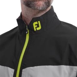 FootJoy Gents HydroLite Waterproof Jacket Black - Grey - Lime -FootJoy P 87976FJGENTSHYDROLITEJACKETBLACKGREYLIME 4 L