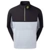 FootJoy Gents HydroKnit Waterproof Half Zip Black - Grey - Lime