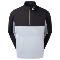 FootJoy Gents HydroKnit Waterproof Half Zip Black - Grey - Lime