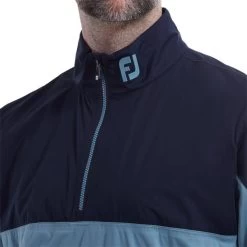 FootJoy Gents HydroKnit Waterproof Half Zip Navy - Denim -FootJoy P 87982FJGENTSHYDROKNITWPHALFZIPNAVYDENIM 3 L