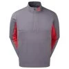 FootJoy Gents HydroKnit Waterproof Half Zip Charcoal - Red - White