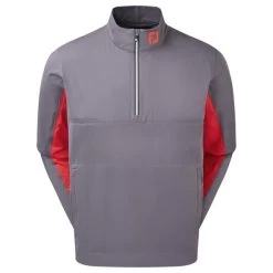 FootJoy Gents HydroKnit Waterproof Half Zip Charcoal - Red - White