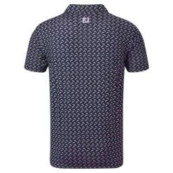FootJoy Gents Leaping Dolphins Lisle Shirt Navy - Lavender -FootJoy P 88351FJGENTSLEAPINGDOLPHINSLISLESHIRTNAVYLAVEN 1 L