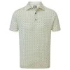 FootJoy Gents Leaping Dolphins Lisle Shirt Lemonade - Dove Grey