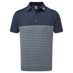 FootJoy Gents Engineered Heather Stripe Lisle Shirt Navy