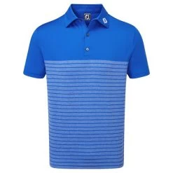 FootJoy Gents Engineered Heather Stripe Lisle Shirt Royal