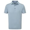 FootJoy Gents Zig Zag Lisle Print Shirt Grey - White