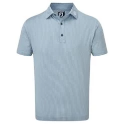 FootJoy Gents Zig Zag Lisle Print Shirt Grey - White