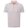 FootJoy Gents Accented Stripe Lisle Shirt Pink - Graphite