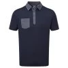 FootJoy Gents Tonal Trim Solid Lisle Shirt Navy