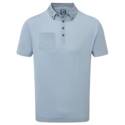 FootJoy Gents Tonal Trim Solid Pique Shirt Grey