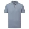 FootJoy Gents Solid Stripe Placket Pique Shirt Graphite - Pink