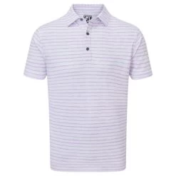 FootJoy Gents Chalk Line Pique Shirt White - Lavender