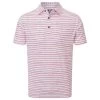 FootJoy Gents Chalk Line Pique Shirt White - Coral