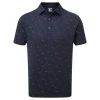 FootJoy Gents School Of Fish Lisle Shirt Navy