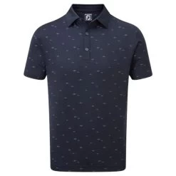 FootJoy Gents School Of Fish Lisle Shirt Navy