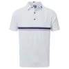 FootJoy Gents Double Chest Band Pique Shirt White - Navy - Lavender