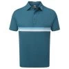 FootJoy Gents Double Chest Band Pique Shirt Ink - Blue