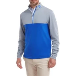 FootJoy Gents Colour Block Chill-Out Grey - Royal -FootJoy P 88403FJGENTSCOLOURBLOCKCHILLOUTGREYROYAL 2 L