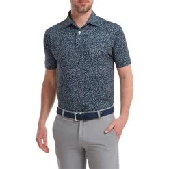 FootJoy Gents Granite Print Lisle Shirt Navy 6 FootJoy Gents Granite Print Lisle Shirt Navy -FootJoy P 88415FJGENTSGRANITEPRINTLISLESHIRTNAVY 2 L