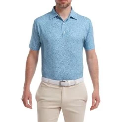 FootJoy Gents Granite Print Lisle Shirt Dusk Blue -FootJoy P 88417FJGENTSGRANITEPRINTLISLESHIRTDUSKBLUE 2 L