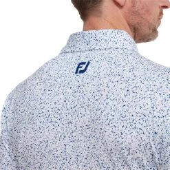 FootJoy Gents Granite Print Lisle Shirt White -FootJoy P 88418FJGENTSGRANITEPRINTLISLESHIRTWHITE 7 L