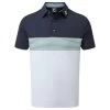 FootJoy Gents Colour Block Pique Shirt Navy - White - Sage