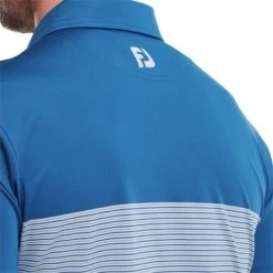FootJoy Gents Colour Block Pique Shirt Royal - Grey - White -FootJoy P 88422FJGENTSCOLOURBLOCKPIQUESHIRTROYALGREYWHT 3 L