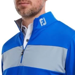 FootJoy Gents Engineered Chest Stripe Chill-Out Royal - Grey -FootJoy P 88429FJGENTSENGCHESTSTRIPECHILLOUTROYALGREY 3 L