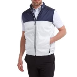 FootJoy Gents Lightweight Thermal Vest Navy- White -FootJoy P 88432FJGENTSLWTHERMALVESTNAVYWHITE 2 L