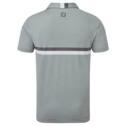 FootJoy Gents Double Chest Band Pique Shirt Grey - Charcoal -FootJoy P 88442FJGENTSDOUBLECHESTBANDPIQUESHIRTGREYCHAR 1 L