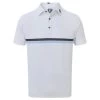 FootJoy Gents Double Chest Band Pique Shirt White - Navy - Blue