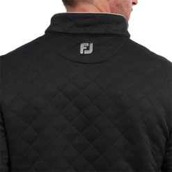 FootJoy Gents Diamond Jacquard Chill-Out Black - Grey -FootJoy P 88451FJGENTSDIAMONDJACQCHILLOUTBLACKGREY 3 L