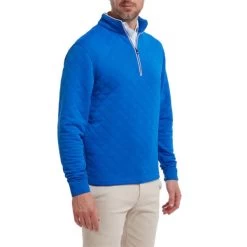 FootJoy Gents Diamond Jacquard Chill-Out Cobalt - White -FootJoy P 88454FJGENTSDIAMONDJACQCHILLOUTCOBALTWHITE 2 L