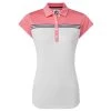 FootJoy Ladies Engineered Colour Block Lisle Shirt White - Coral