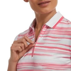 FootJoy Ladies Cap Sleeve Colour Block Lisle Coral -FootJoy P 88466FJLDSCAPSLEEVECOLOURBLOCKLISLECORAL 2 L