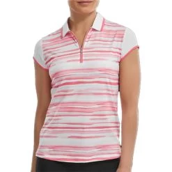 FootJoy Ladies Cap Sleeve Colour Block Lisle Coral -FootJoy P 88466FJLDSCAPSLEEVECOLOURBLOCKLISLECORAL 3 L